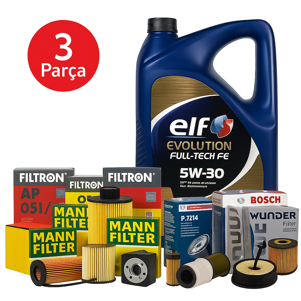 3-Parca-Filtre-Bakim-Seti-Elf-Evolution-5W-30-5-Litre.png Hyundai I20 1.4 Mpi (2020-2022) Elf 5W-30 5 Litre Motor Yağlı Filtre Bakım Seti 3 Parça Set - Görsel 1