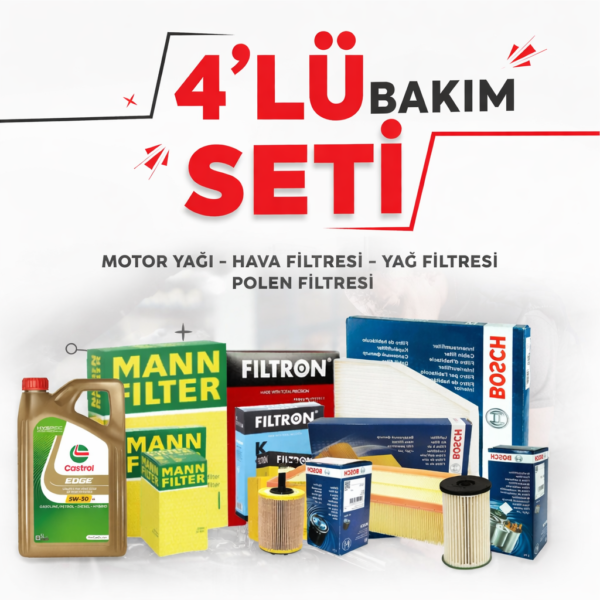 4 Parça Filtre Bakım Seti Castrol Edge 5w30 5 Litre