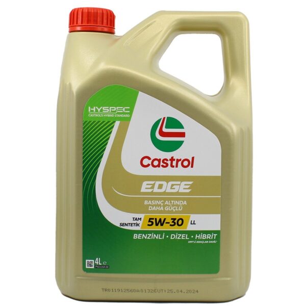 Castrol Edge 5W30 LL 4 Lt Tam Sentetik Partiküllü Motor Yağı