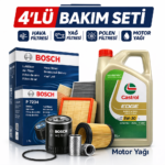 BOSCH Volvo XC60 2.4 Dizel Castrol Edge 5W-30 Motor Yağı Filtre Seti (2009-2014) 4 Lü