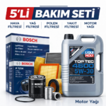 BOSCH Seat Toledo 1.4 Dizel Liqui Moly 4600 Motor Yağı Filtre Seti (2015-2019) 5 Li