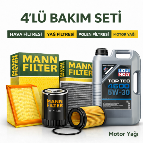 MANN BMW 6.40 Benzinli xDrive Liqui Moly 4600 6 Lt Motor Yağı Filtre Seti (2011-2018) 4 Lü