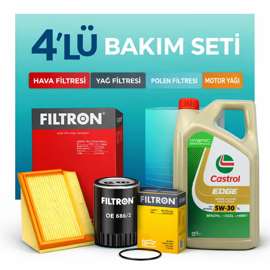filtron-4-lu-bakim-seti-castrol Filtron Opel Combo 1.5 Dizel Castrol Edge 5W-30 Motor Yağı Filtre Seti (2018-2025) 4 Lü - Görsel 1