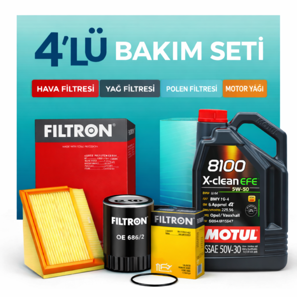Filtron Toyota Yaris 1.5 Motul X-Clean 5W-30 Motor Yağı Filtre Seti (2017-2021) 4 Lü