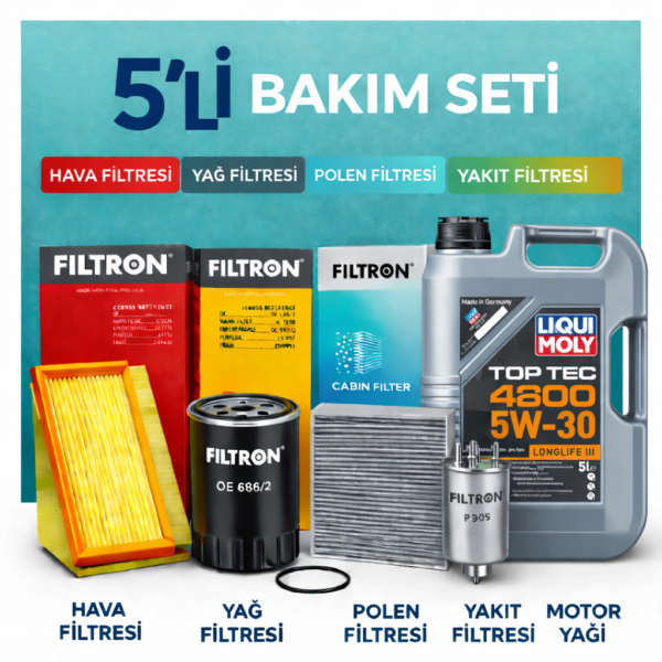 Filtron BMW 7.40 Dizel xDrive Liqui Moly 4200 7 Lt Motor Yağı Filtre Seti (2010-2012) 5 Li