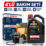 BOSCH Renault Megane 1.5 Dizel BlueDCi Motul X-Cess 5W-40 6 Lt Motor Yağı Filtre Seti (2017-2022) 4 Lü