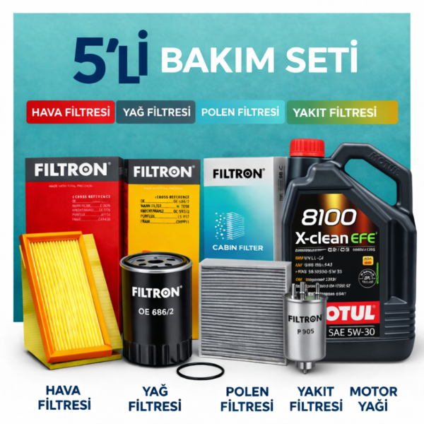 Filtron Audi A7 3.0 Dizel QUATRO 272 HP Motul Eco-Lite 0W-20 6 Lt Motor Yağı Filtre Seti (2014-2018) 5 Li